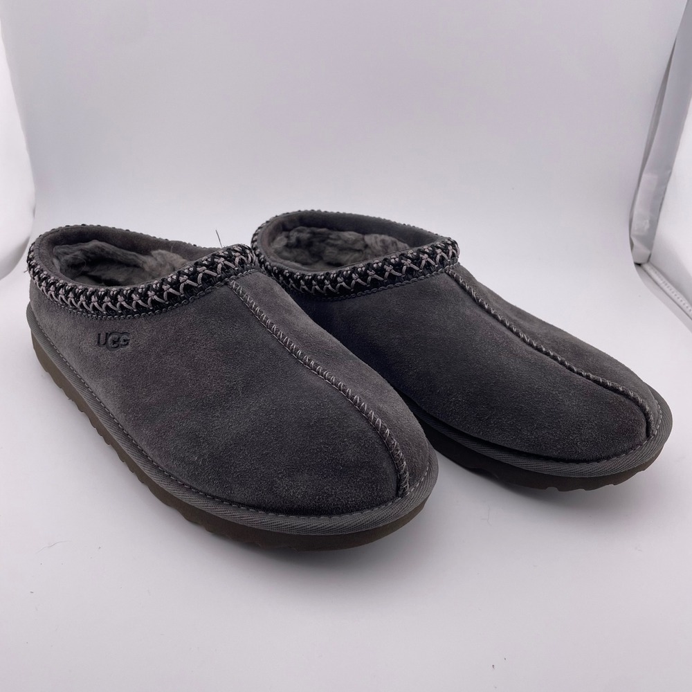 UGG‎ Tasman Suede Slippers Charcoal Grey 1019066K Kids 6 Womens 7.5-8